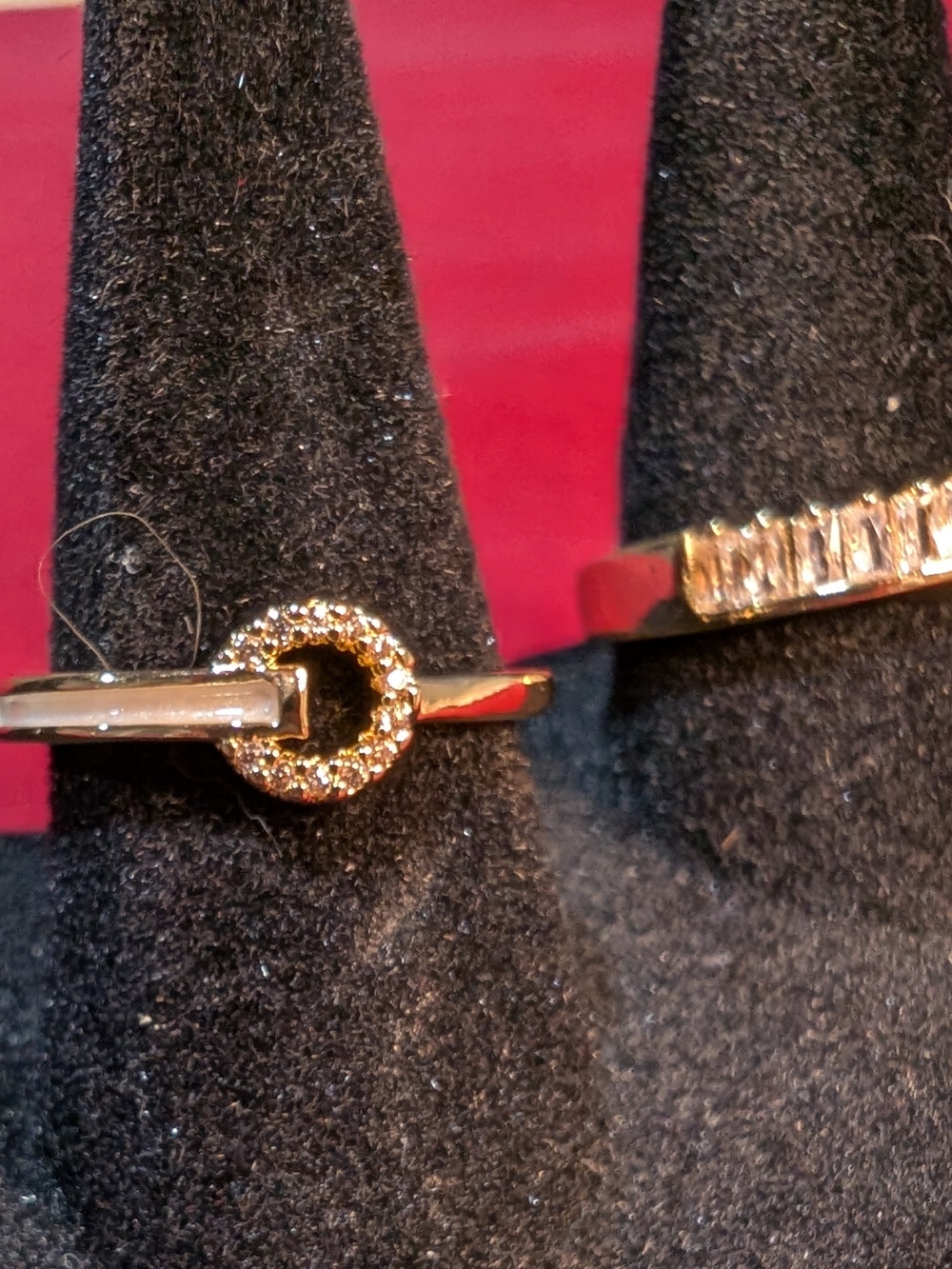 Gold Circle & Bar Accent Ring Set (2)